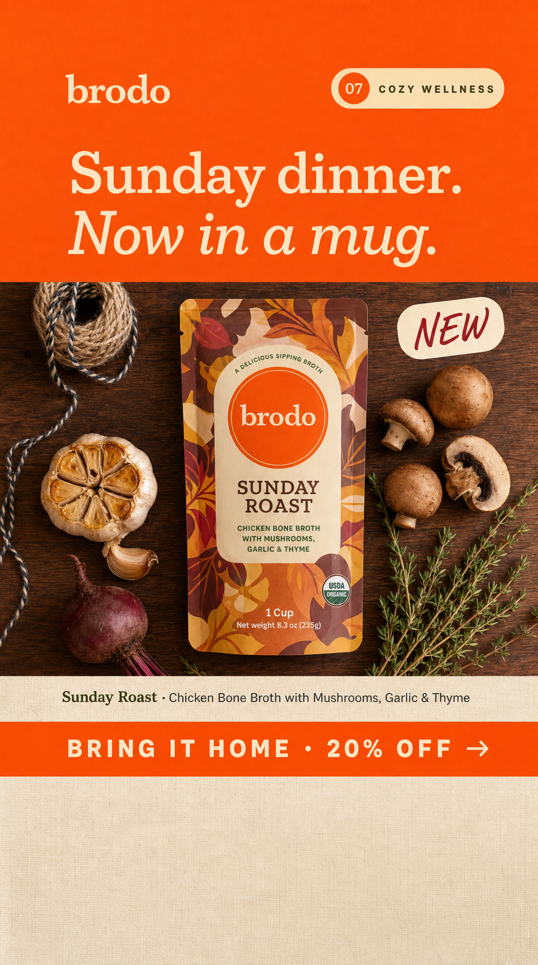 17. Garlic. Thyme. In a mug.